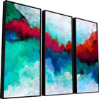 Quadro Decorativo Abstrato Formas Coloridas - 3 Peças | Com M